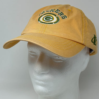 Vintage 90s Green Bay Packers Dad Hat Baseball Cap Yellow NFL Pro Line Strapback