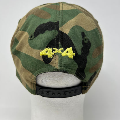 Vintage 80s Quaker State 4x4 Truck Hat Baseball Cap Green Camouflage Snapback