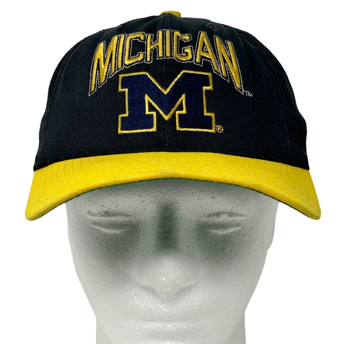 Gorra de béisbol vintage de los Michigan Wolverines de los años 90, azul, de la Universidad NCAA