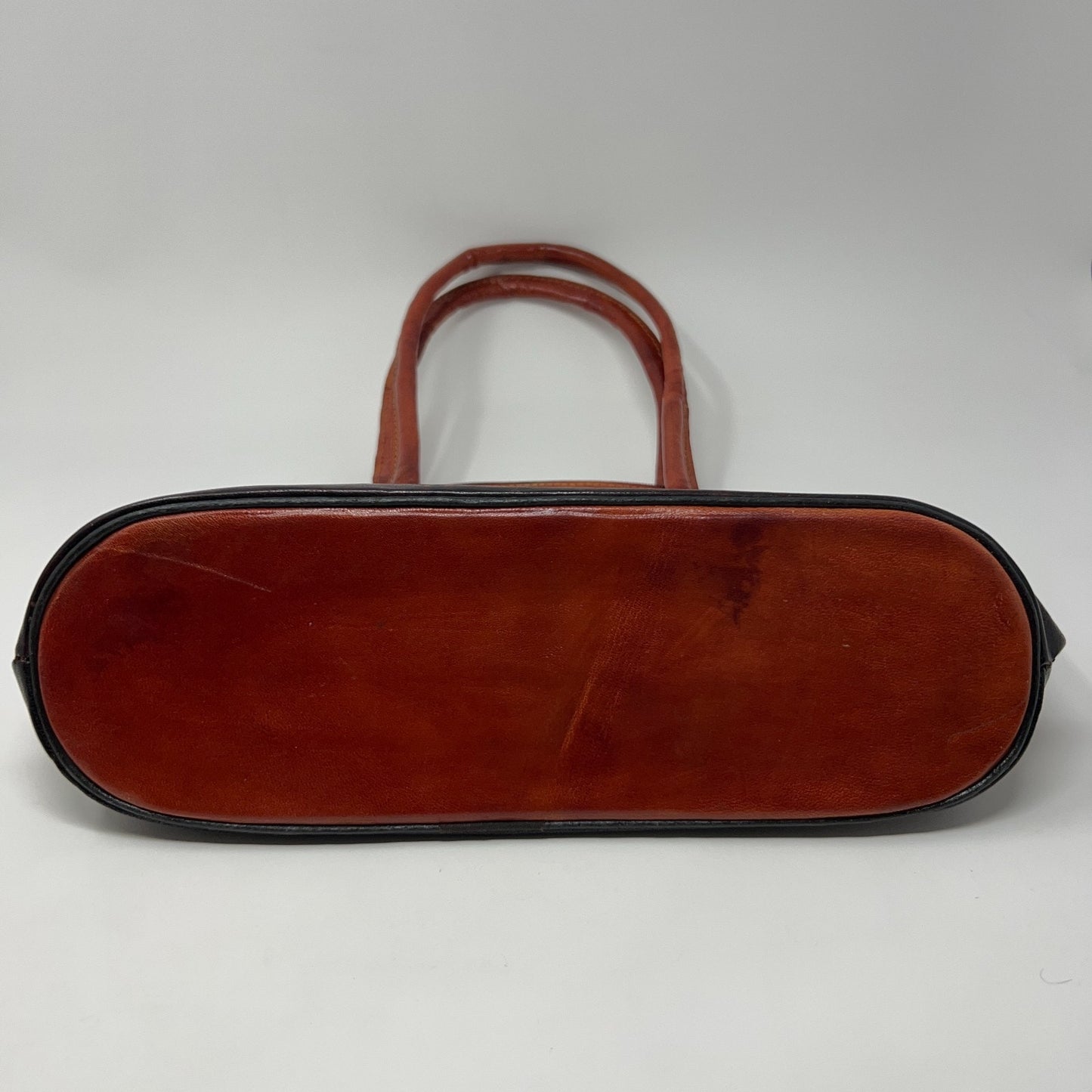 Vintage 90s Tooled Hand Painted Leather Safari Handbag Giraffe Elephant Zebra