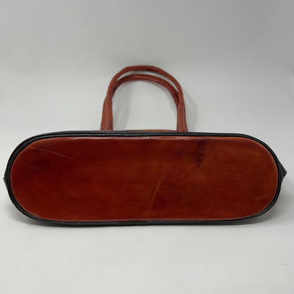 Vintage 90s Tooled Hand Painted Leather Safari Handbag Giraffe Elephant Zebra