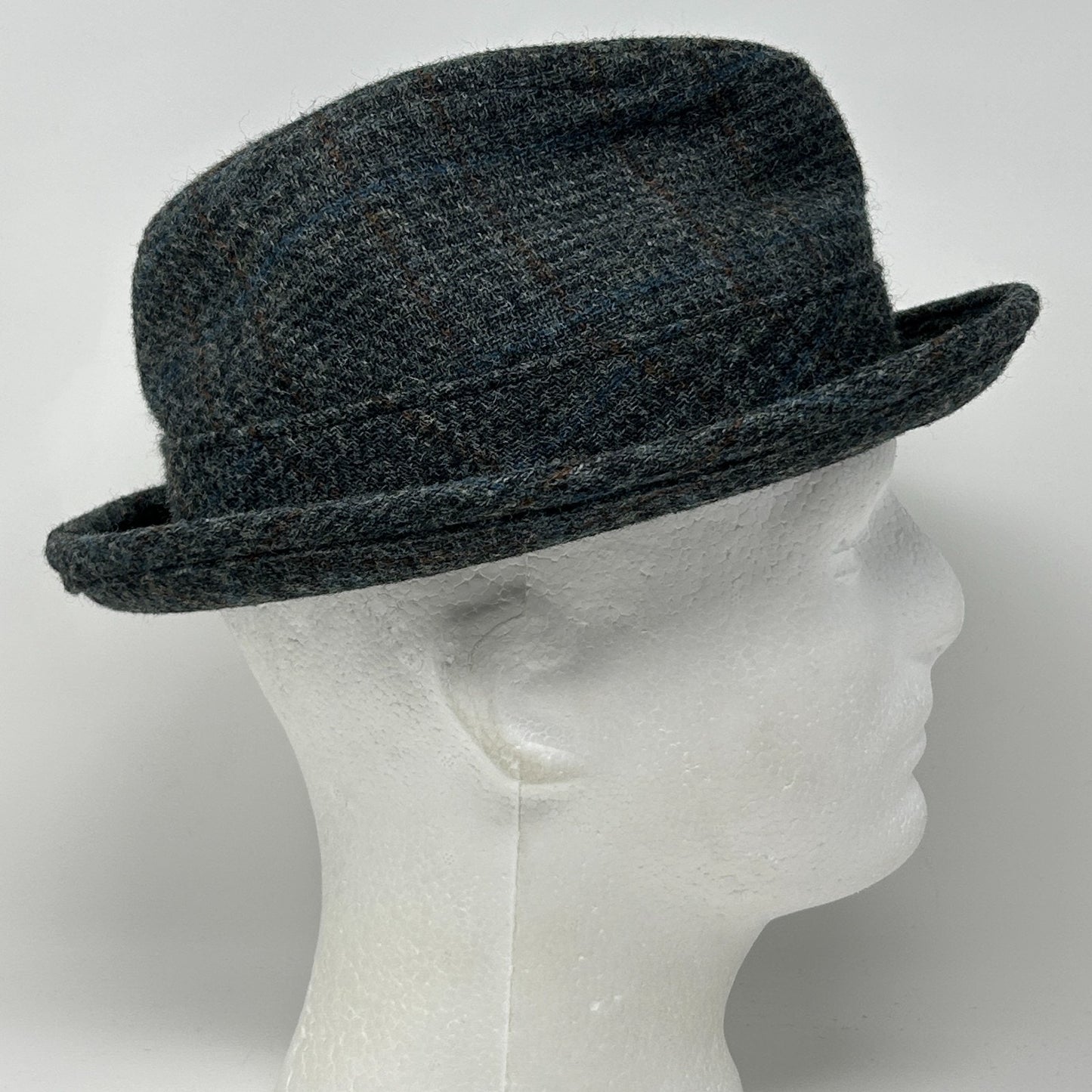 Vintage Matt Andrews Fedora Hat Mens 6 5/8 Gray Tweed Plaid 50s 60s
