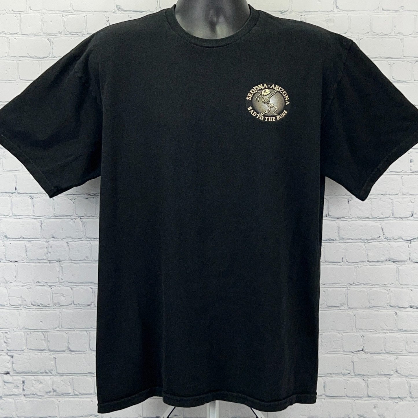 Sedona Arizona Kokopelli Bad To The Bone T Shirt XL X-Large Black Short Sleeve