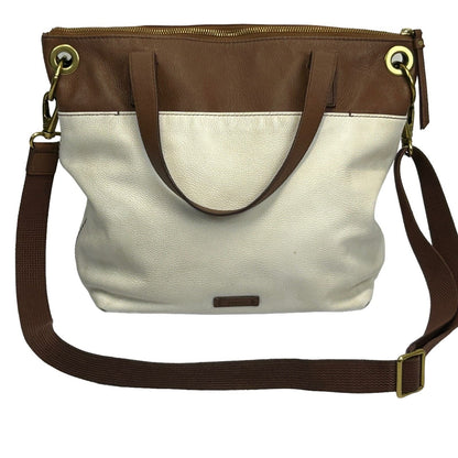 Bolso bandolera grande de piel granulada Keely de Fossil en color blanco hueso para mujer