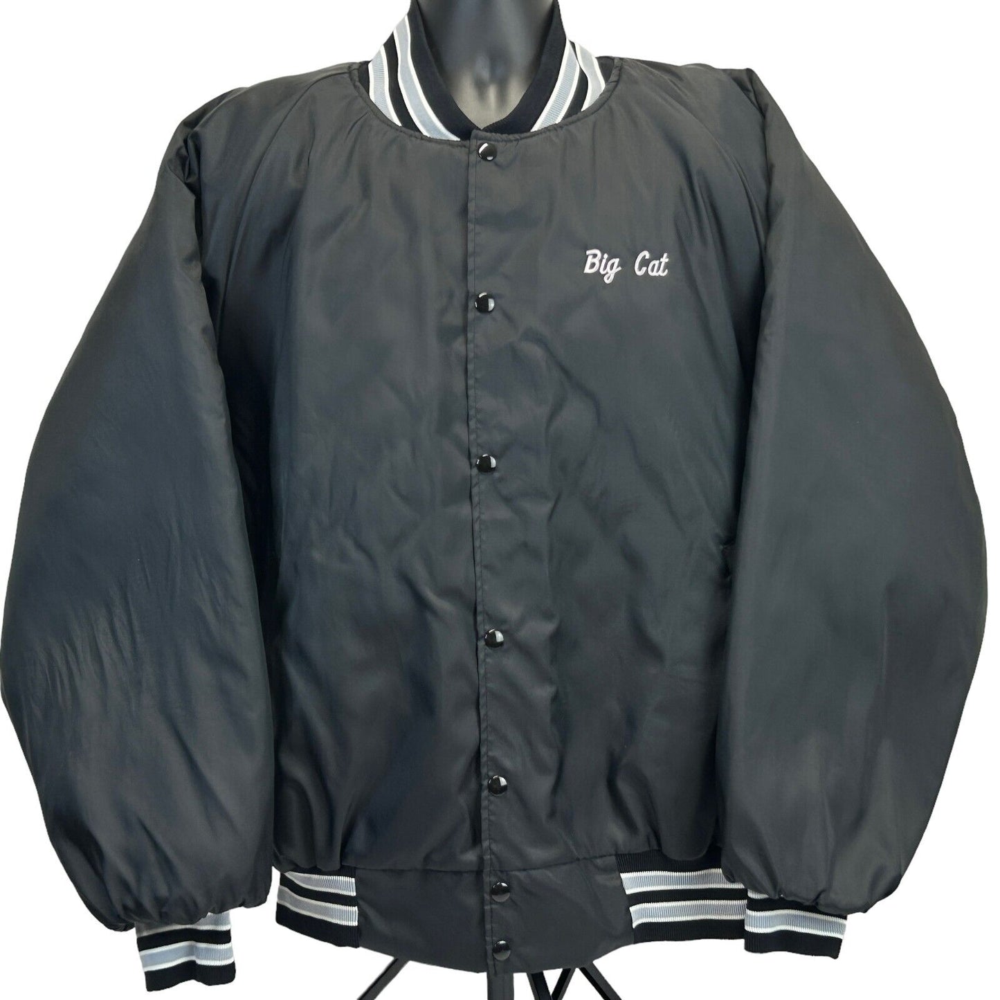 Kaz's Softball Milwaukee Vintage 90s Satin Jacket Black Bomber Made In USA 3XL