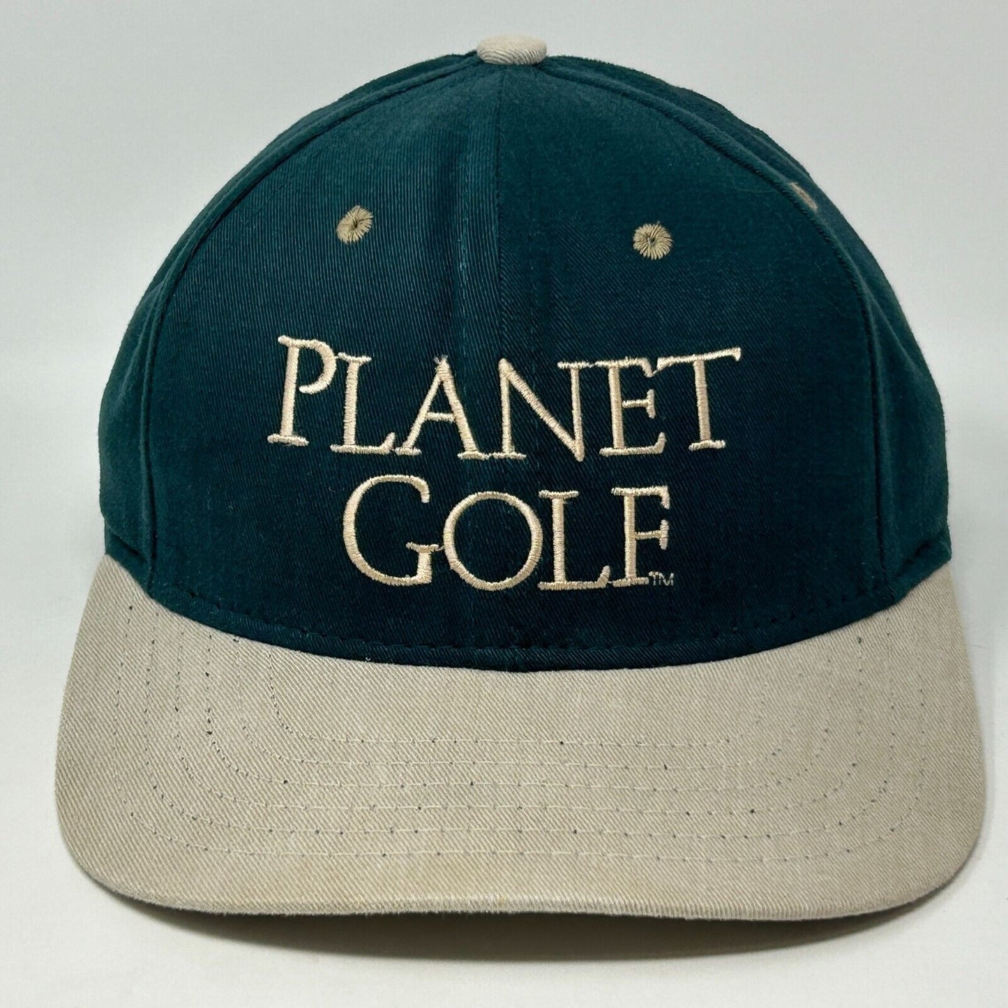 Vintage Planet Golf Baseball Hat Cap Golfing Golfer Strapback Six Panel Green