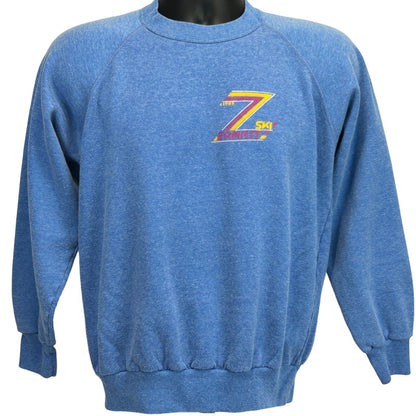 Skiing Zermatt Switzerland Vintage Sweatshirt Small 80s Skier Crewneck Mens Blue