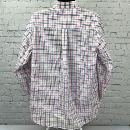 Wrangler Breast Cancer Awareness Pink Ribbon Plaid Shirt XL X-Large Button Down