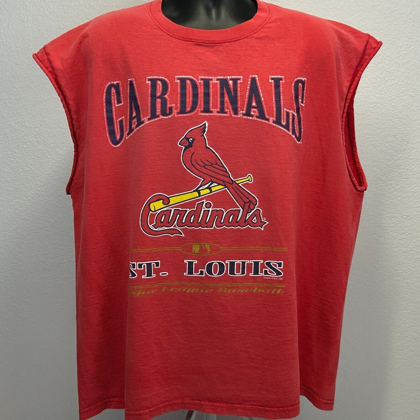 Camiseta vintage St Louis Cardinals XXL MLB Baseball 90s Camiseta sin mangas para hombre roja