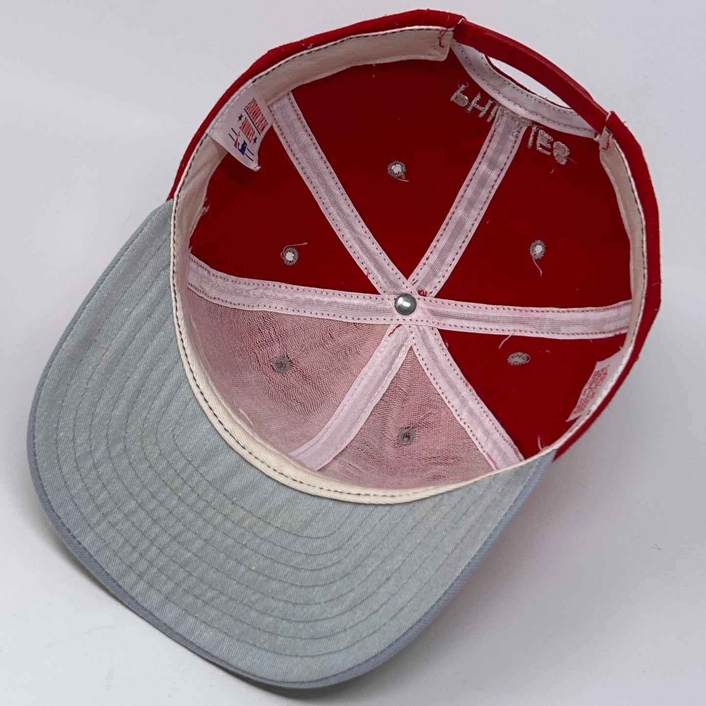 Vintage 90s Philadelphia Phillies Hat Baseball Cap New Era USA Made Snapback Red