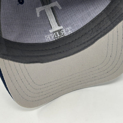 Gorra de béisbol de hockey Thunder de la Universidad Trine, con correa trasera azul y seis paneles