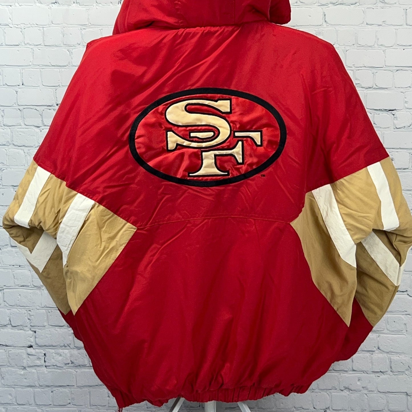 Vintage San Francisco 49ers Starter Pro Line Jacket XXL 2XL Red Anorak Pullover