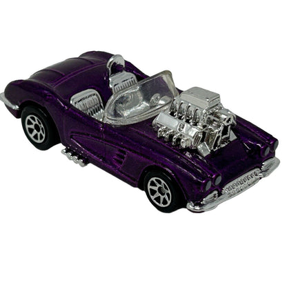 1958 C1 Chevrolet Corvette Hot Wheels Diecast Car Purple Toy Vehicle Vintage 90s