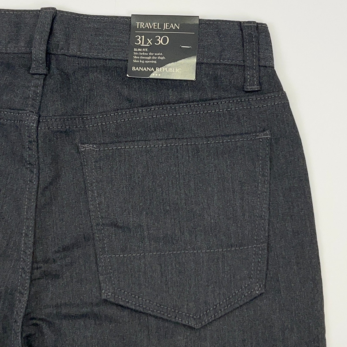 Banana Republic Travel Jeans Mens 31x30 Slim Fit Charcoal Gray Stretch NWT