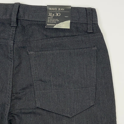 Banana Republic Travel Jeans Mens 31x30 Slim Fit Charcoal Gray Stretch NWT