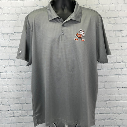 Cleveland Browns Brownie the Elf Polo Shirt Gray Antigua Golfer Mens XL X-Large