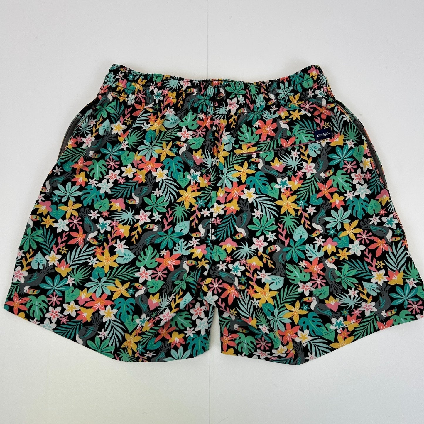 Chubbies The Boomerangs Swim Trunks Shorts Swimming Lined 5.5" Black XS X-Small - Neon Vintage