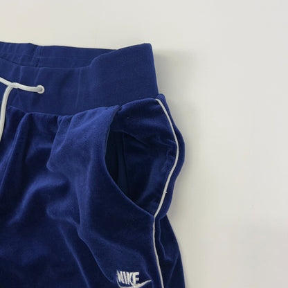 Nike Velvet Sweatpants Blue S Small Drawstring Joggers 95% Polyester Spandex