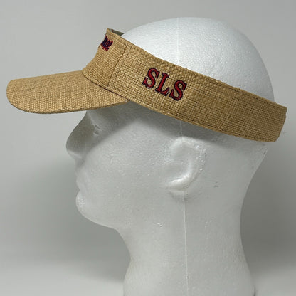 Vintage Y2Ks Kanalui Canoe Club Visor Hat Cap Miami Straw Strapback Beige