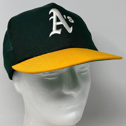 Vintage 90s Oakland Athletics Trucker Hat Baseball Cap Las Vegas A's Snapback