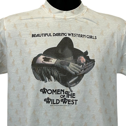 Hanes women of the wild west graphic T-shirt in cream featuring a vintage cowboy design