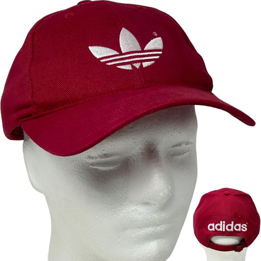 Adidas Trefoil Logo Hat Red Strapback Six Panel Baseball Cap