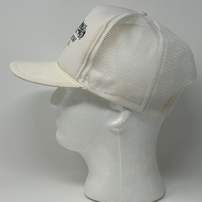 Vintage 90s Toy Show Ipava Illinois Trucker Hat Baseball Cap Mesh Snapback White - Neon Vintage
