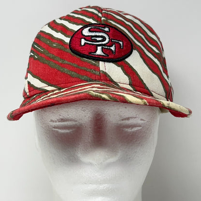 Vintage 90s Zubaz San Francisco SF 49ers Hat Baseball Cap Red Official Snapback