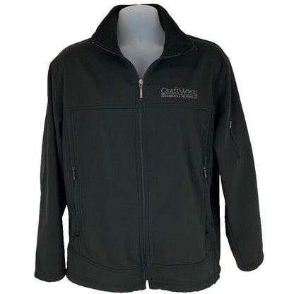 CraftWorks Soft Shell Jacket Mens Large Fleece Lined Beer Brewery Black