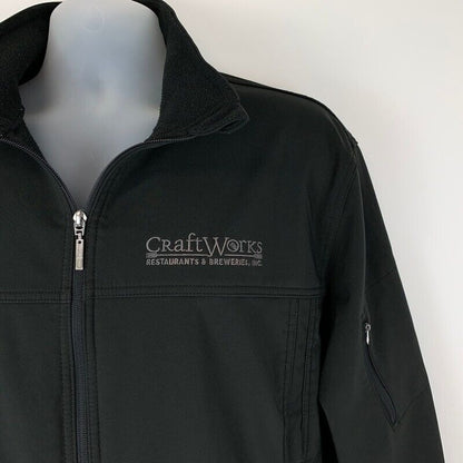 CraftWorks Soft Shell Jacket Mens Large Fleece Lined Beer Brewery Black