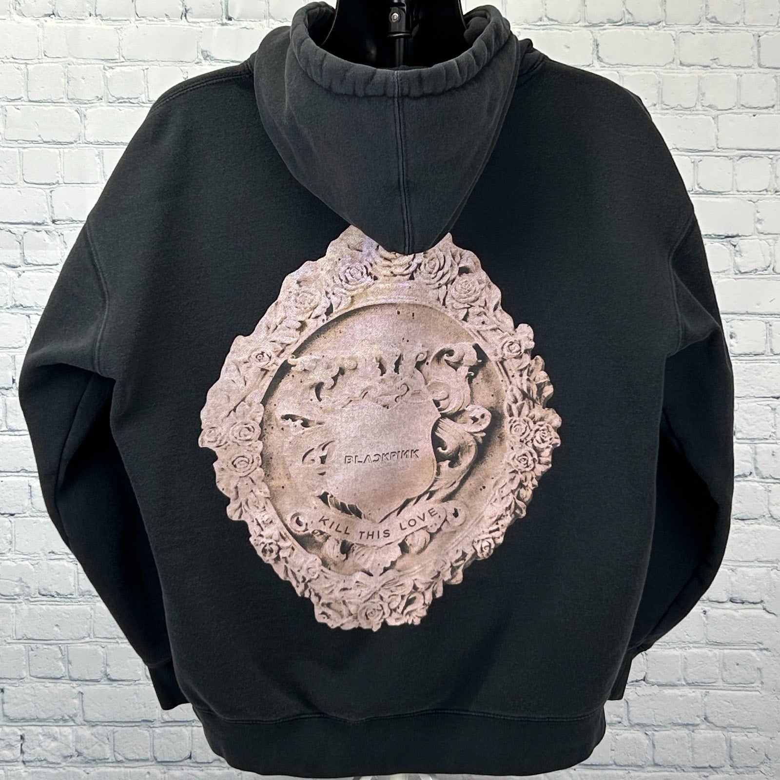 Blackpink Hoodie in black featuring a detailed graphic design on the back with 'Kill This Love' text