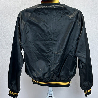 Vintage Michelob Beer Satin Bomber Jacket Mens Large Brewery 90s USA Made Black