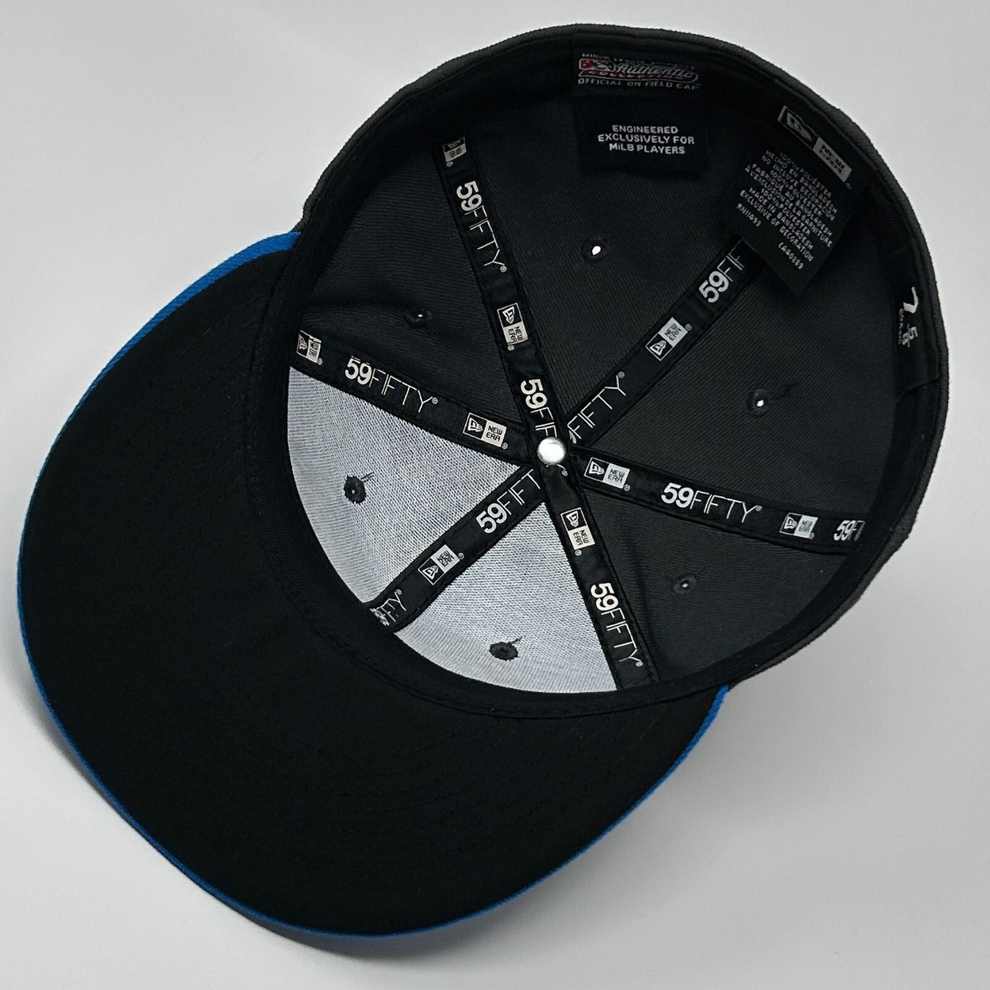 New Era 59FIFTY Baseball Hat Black and Blue Front View