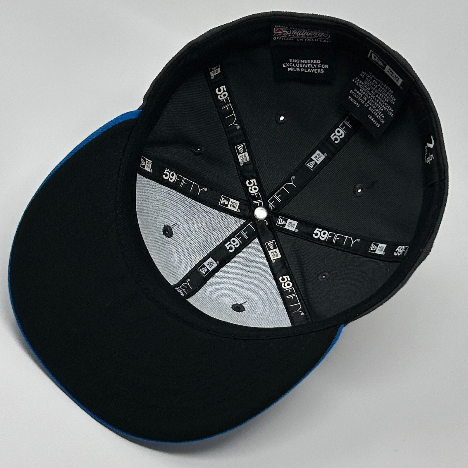 New Era 59FIFTY Baseball Hat Black and Blue Front View