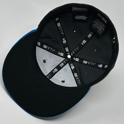 New Era 59FIFTY Baseball Hat Black and Blue Front View