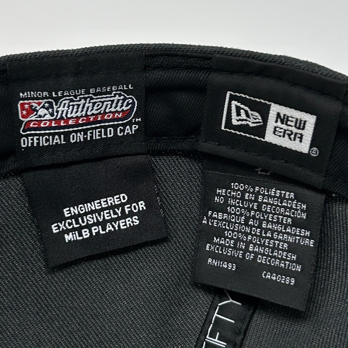 New Era Baseball Hat in Black Size Adjustable from the front view