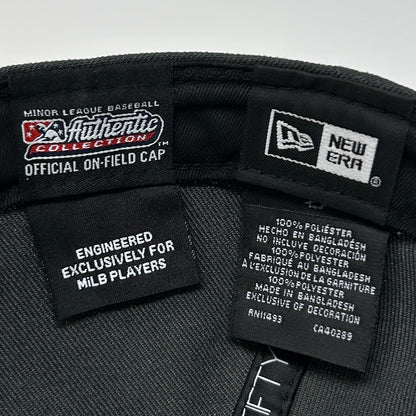 New Era Baseball Hat in Black Size Adjustable from the front view