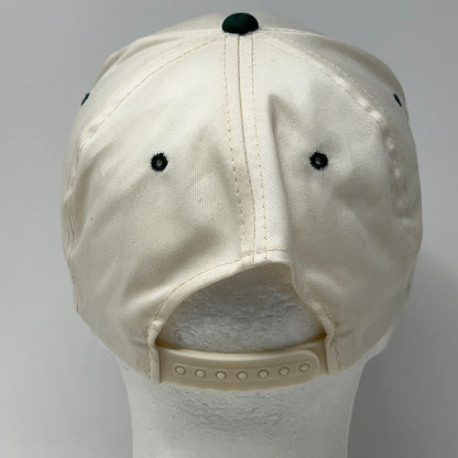 Vintage Snapback Hat in Cream with Adjustable Size, Back View