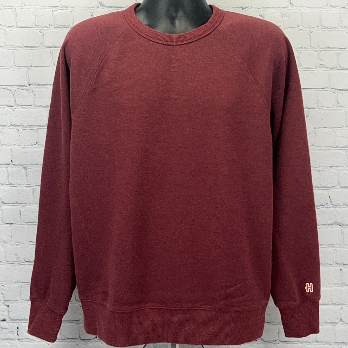 Maroon Homage Sweatshirt in Medium Size with Crew Neck and Ribbed Cuffs