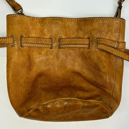 Madewell Leather Crossbody Bag in Tan, Front View