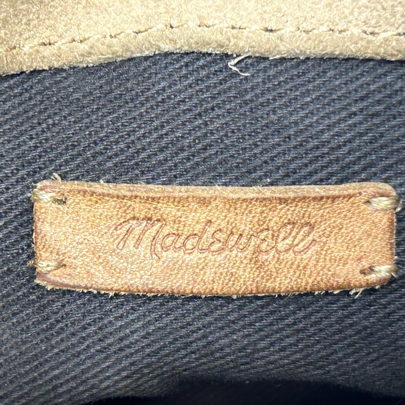 Madewell Leather Crossbody Bag in Tan with Adjustable Strap, front view