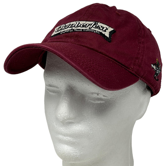 Maroon Oktoberfest Cap with Front Logo Feature and Adjustable Strap for Comfortable Fit