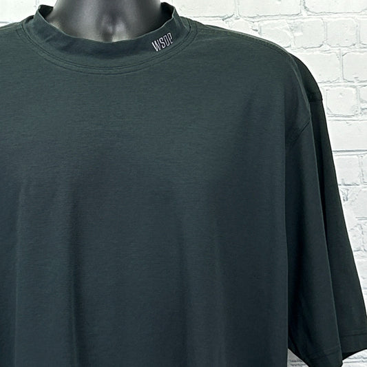 Tehama WSOP T Shirt in dark gray color, featuring a logo on the collar, shown from the front