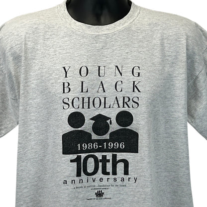 Gray Vintage T-Shirt featuring Young Black Scholars anniversary graphic on the front