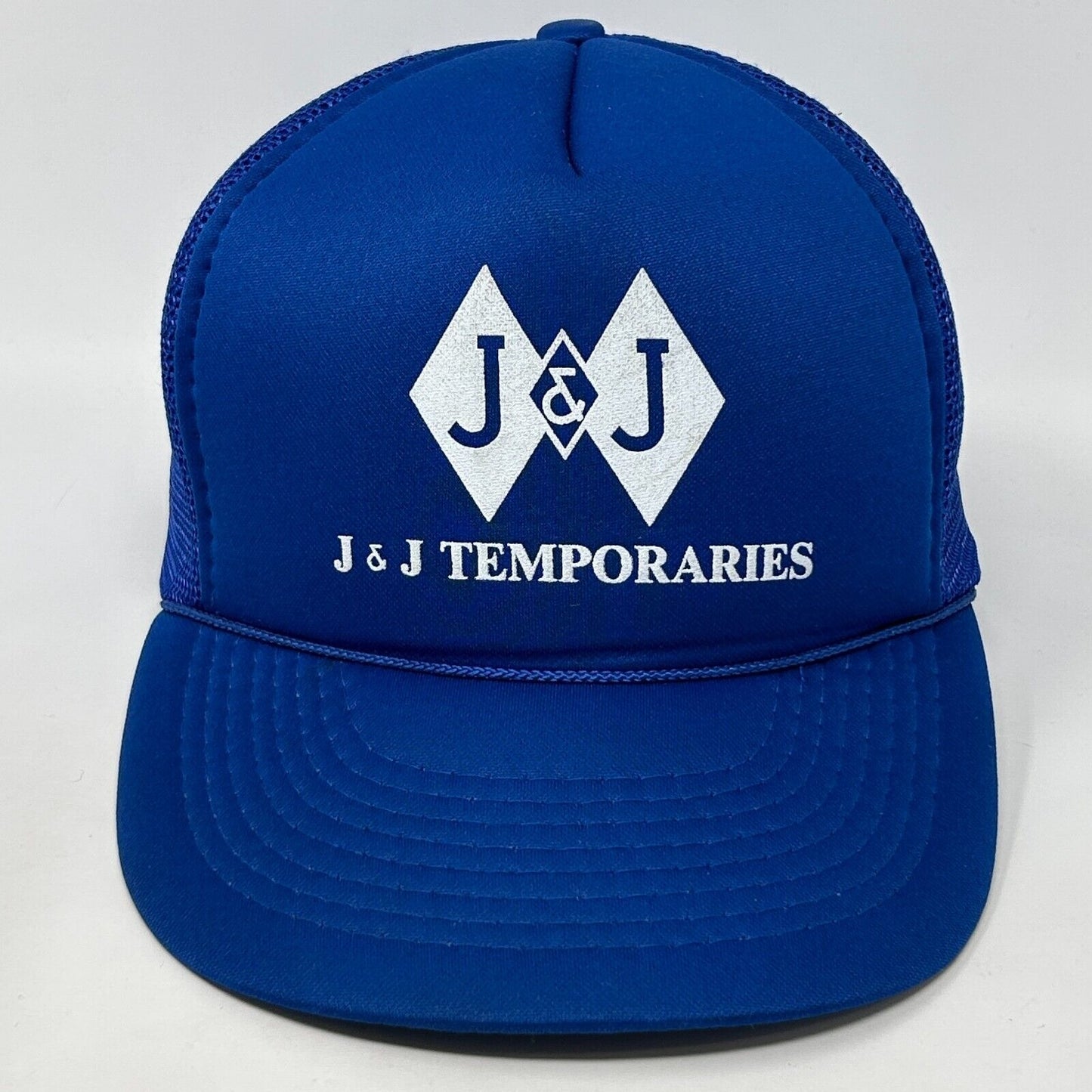 复古 J &amp; J Temporaries 卡车司机帽棒球帽 Temps Staffing Snapback 蓝色