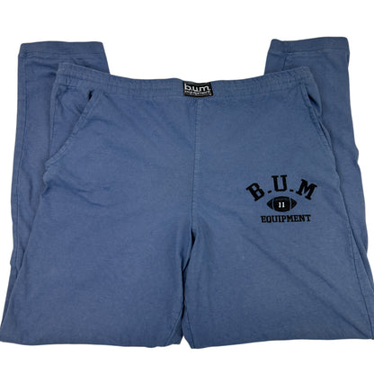 Blue B.U.M. Equipment Pajama Pants in size medium with logo detail on the front