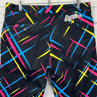 Royal and Awesome Par Tee Golf Pants Black Golfer Golfing Pockets Mens 38x30