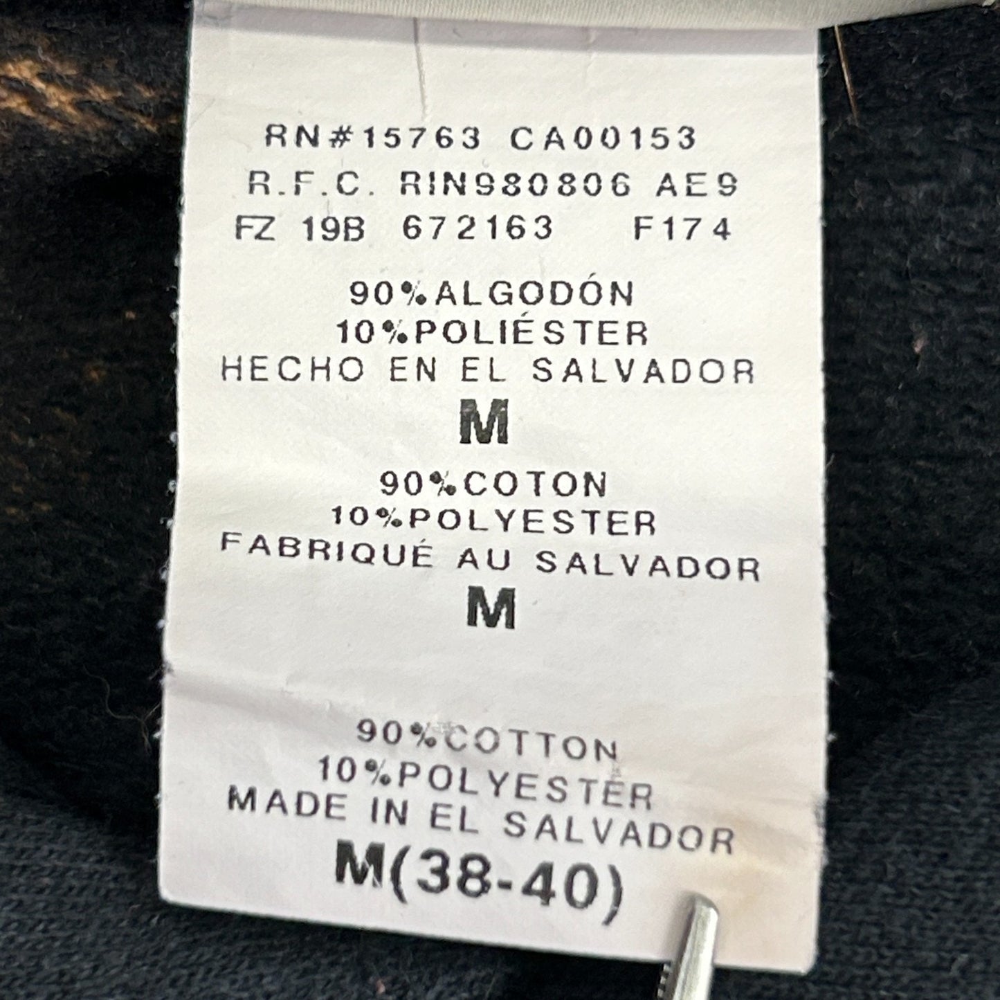 Bleach Reverse Tie Dye Hoodie Hooded Sweatshirt Black Long Sleeve Mens M Medium