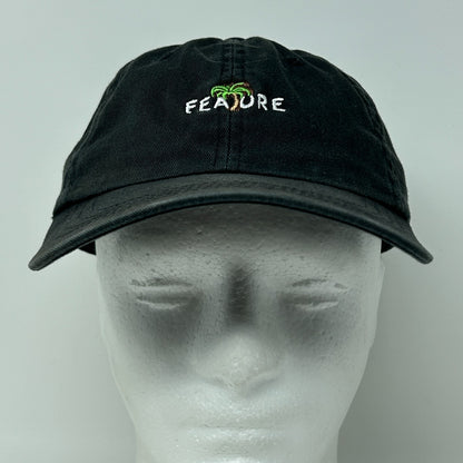 Feature Dad Hat Baseball Cap Spellout Streetwear Sneakerhead Black Strapback