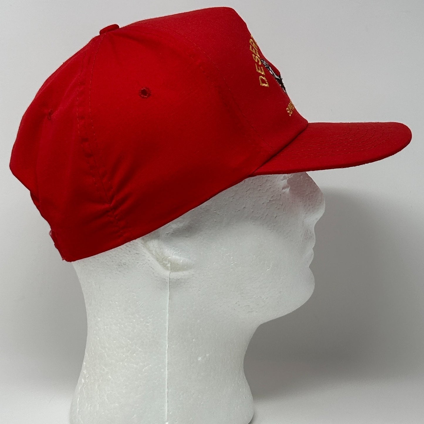 Vintage Operation Desert Storm Hat Cap Red 90s War Military Troops Snapback